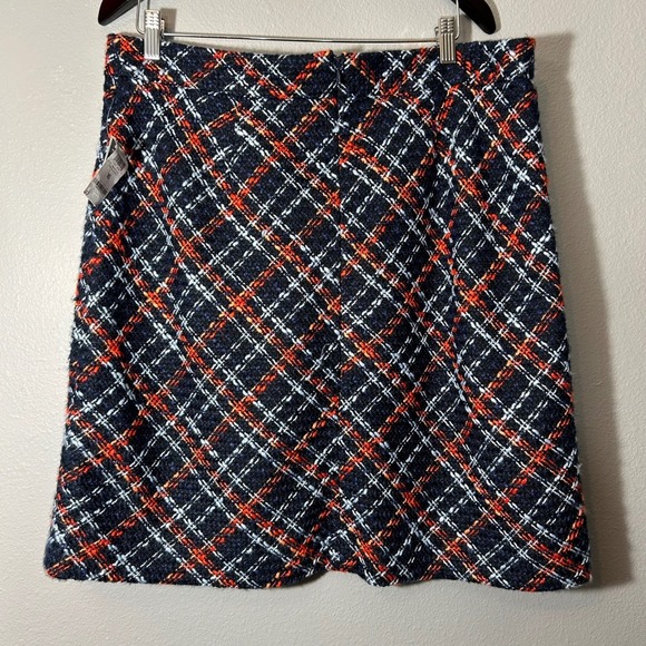 Bar III Tweed Skirt Plaid Zip Back A-Line Career Party Cocktail Size 16 - Picture 3 of 7